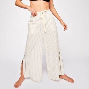 Free People Lounge All Day Wide leg Linen Pant